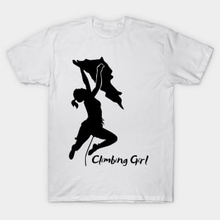 Climbing Girl - black T-Shirt